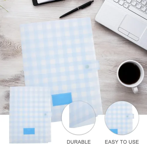 Vista 7 de Carpeta para archivos, azul, A6, A4, portátil, fácil de usar, organiza papel