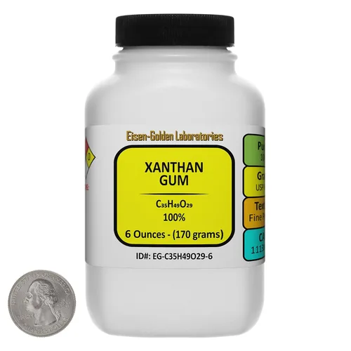 Vista 5 de Xantano Gum [C35H49O29] 100% USP Polvo de grado alimenticio 3 Oz en una botella