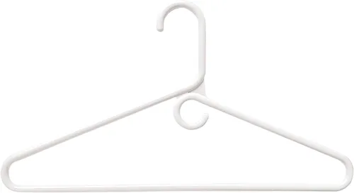 Vista 2 de Perchas para ropa de plástico, paquete de 10 perchas de plástico resistentes que ahorran espacio, perchas para pantalones para organización