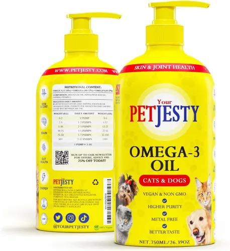 Vista 6 de Petjesty Pure Omega Daily para gatos y perros (10.1 fl oz)