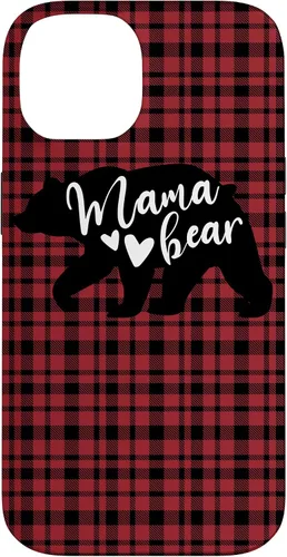 Vista 4 de Mama Bear Buffalo Black and Red Plaid Family Women Mom Gifts Case for iPhone 17