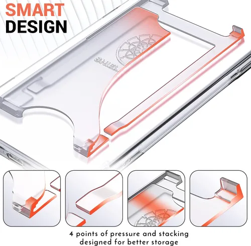 Vista 3 de Shields Up Funda diseñada para iPhone 8 Plus/iPhone 7 Plus, funda minimalista con tarjetero [3 tarjetas] y soporte de anillo, funda protectora