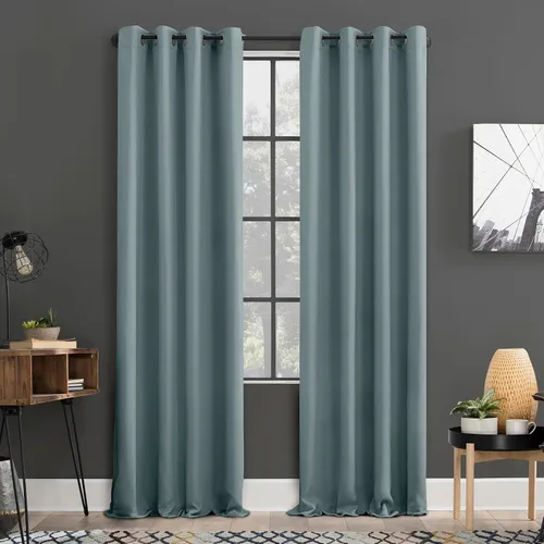 Vista 37 de Sun Zero Soho - Juego de 2 paneles de cortinas opacas de eficiencia energética con ojales, 54 x 63 pulgadas, color blanco paloma Oyster White