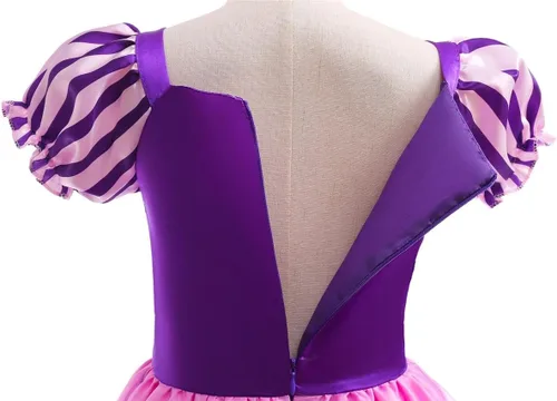 Vista 5 de Lito Angels Disfraz de princesa para niñas, disfraz de fiesta de Halloween, con peluca larga trenzada y conjunto de accesorios Vestido con peluca