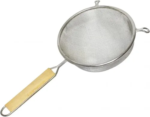 Vista 9 de TrueCraftware - Colador de malla de estaño fino doble de 6 pulgadas de longitud de mango de madera de 6-3/4 pulgadas - Utensilios de cocina, colador