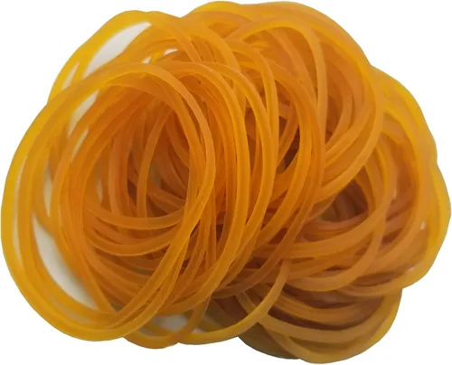 Vista 2 de 200 bandas de goma amarillas, bandas elásticas resistentes para uso escolar, hogar y oficina (amarillo)