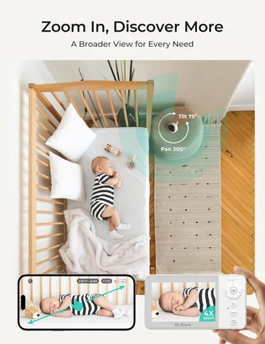 Vista 6 de Dr.Care VistaView Lite RB Smart WiFi Monitor de bebé con cámara, 4" 720P