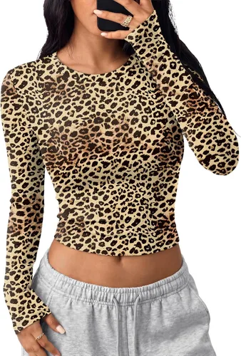 Vista 13 de Trendy Queen Camisetas cortas de manga larga para mujer, camisetas básicas Blanco