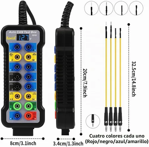 Vista 2 de Caja de ruptura OBD2 con indicador de luz LED, caja de ruptura OBDII profesional de 16 pines, herramienta de prueba de diagnóstico eléctrico