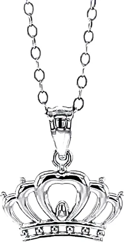 Vista 8 de Collar con colgante de corona de plata de ley 925, collar ajustable de plata de 16 a 18 pulgadas