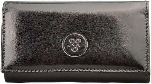 Vista 3 de Maxwell Scott Quality Leather Key Case Wallet The Lapo Handmade In Italy Night Black