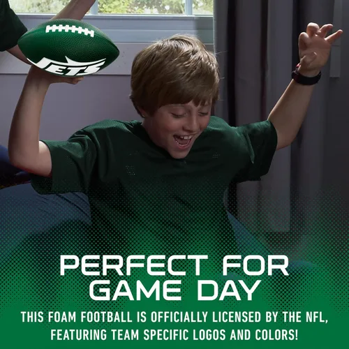 Vista 6 de Franklin Sports NFL - Fútbol americano de espuma para niños, pelota suave de tamaño junior de 8.5 pulgadas con logotipos 3D, perfecta para el día