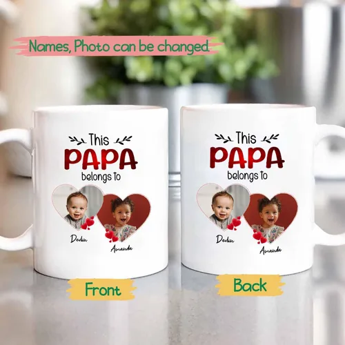 Vista 2 de Taza de regalo para abuelo, taza de café blanca con foto personalizada para nietos, regalo para el día del padre, papá, abuelo, abuelo, taza de café
