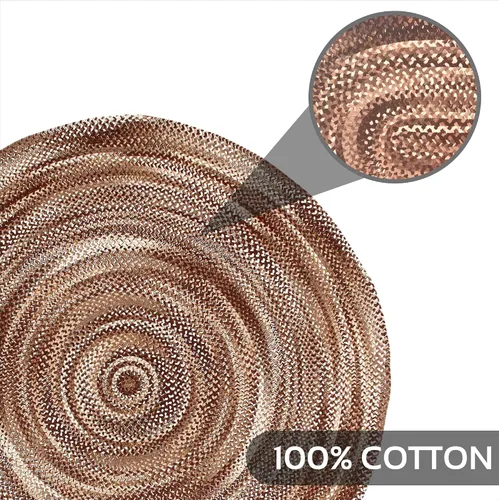 Vista 73 de Better Trends Alfombra trenzada degradada, ovalada, reversible y duradera, 100% algodón suave, ideal para cocina, sala de estar, dormitorio, tapete