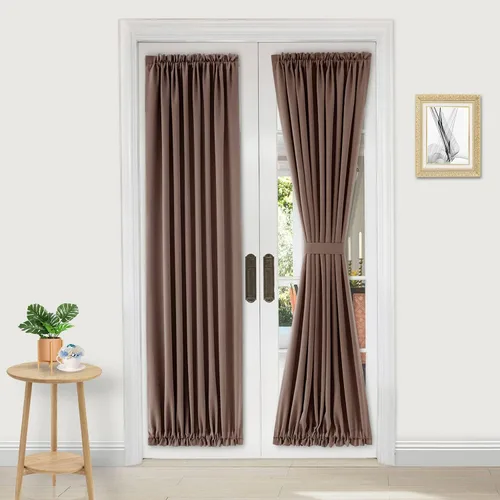 Vista 74 de DWCN Cortinas para Puertas Francesas – Cortinas opacas térmicas con bolsillo para barra para puertas con ventana de cristal, puertas de cocina