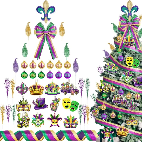 Vista 15 de 43 adornos patrióticos para árbol del 4 de julio, Día de la Independencia, adornos para árbol de Navidad, decoración de lazo rojo, blanco y azul