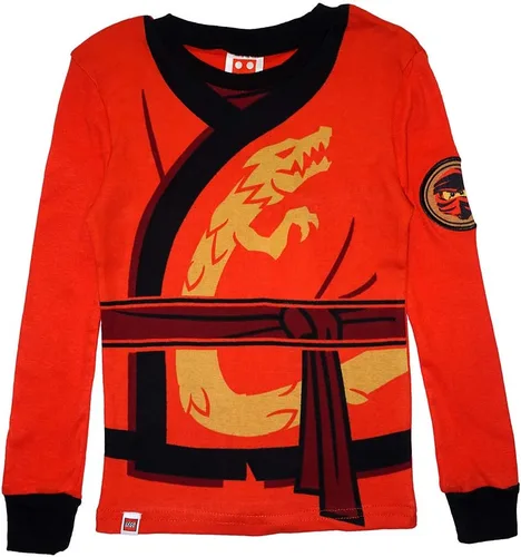 Vista 2 de LEGO Ninjago - Conjunto de pijama de 4 piezas, manga larga, pantalón largo, brilla en la oscuridad