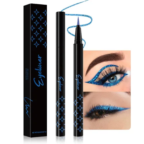 Vista 13 de evpct Delineador de ojos líquido cromático dúo, con purpurina de bronceador rosa, destello metálico brillante, sombra de ojos en lápiz, cambio
