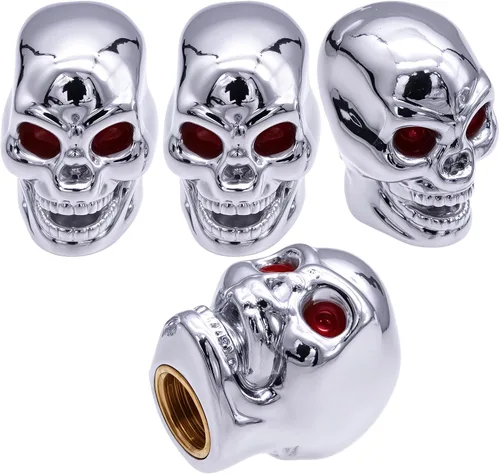 Vista 33 de 4 piezas de tapas de válvula de neumático estilo Cobra, forma de cabeza de serpiente, tapas universales de válvula de neumático con núcleo de cobre