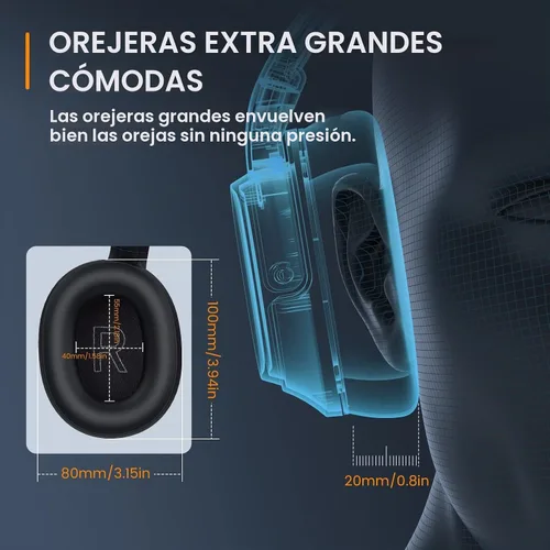Vista 7 de Auriculares Bluetooth para PC, auriculares inalámbricos para computadora con micrófono de cancelación de ruido ambiental alimentado por IA y dongle