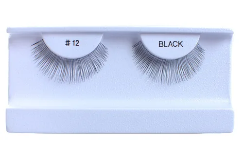 Vista 14 de 10 pares de pestañas postizas 100% cabello humano, negro natural #1