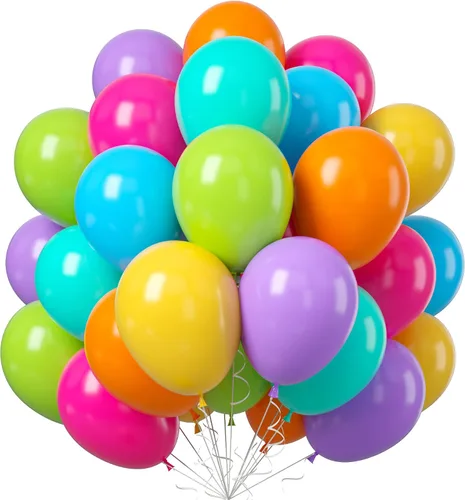 Vista 10 de Globos azules y naranjas, 50 unidades, globos de látex azules y naranjas, globos de fiesta azules y naranjas, decoración de cumpleaños para niñas