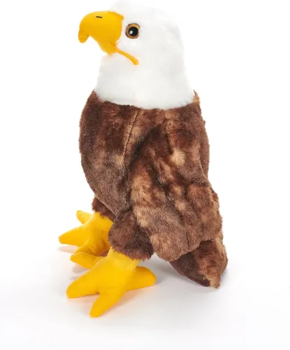Vista 3 de The Petting Zoo Peluche de águila calva, regalos para niños, animales salvajes del zoológico Onez, juguete de peluche de águila calva de 12 pulgadas