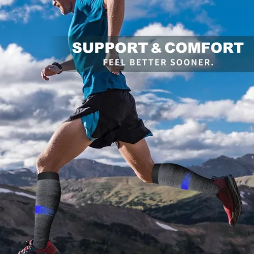 Vista 189 de Bluemaple 6 Pack Copper Compression Socks for Women and Men Circulation-Best Support for Medical, Running,Nursing,Athletic