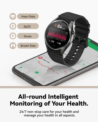 Vista 4 de Relojes inteligentes para hombres y mujeres, reloj inteligente HD de 1.26 pulgadas para teléfonos Android y iPhone (llamadas/contestadores), reloj