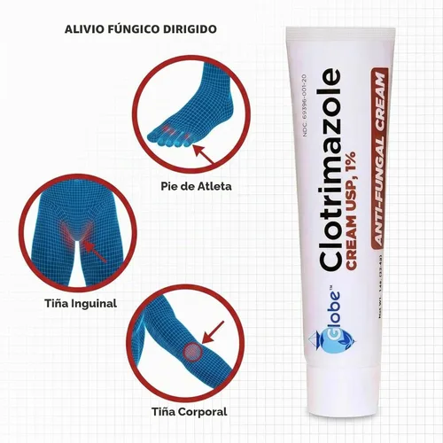 Vista 4 de Crema antifúngica de clotrimazol 1 % USP 1 onza (comparar con Lotrimin), 1