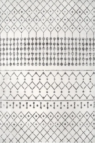 Vista 8 de nuLOOM Creek Modern Trellis - Alfombra de estampados geométricos, 8 x 10 pies, color gris