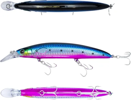 Vista 9 de Battlestar 115 Jerkbait–Flotación Lenta, Lanzamiento Largo, Señuelo de Pesca de Acción Realista para Agua Salada y Agua Dulce – Ideal para Fletán
