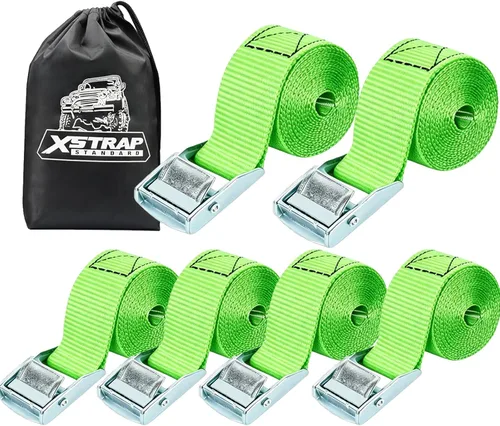 Vista 9 de Xstrap correas de amarre con trinquete (6 unidades, 8 pies 1-pulgada), Negro, XS16006 1000 lb Break Strength 1-inch Powersports Tie Down with