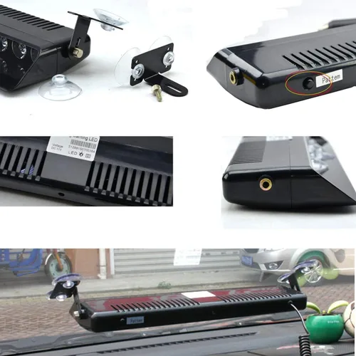 Vista 5 de Luz de emergencia estroboscópica LED 12V para parabrisas, salpicadero, tablero interior, luz de advertencia de peligro para techo, barra de luz
