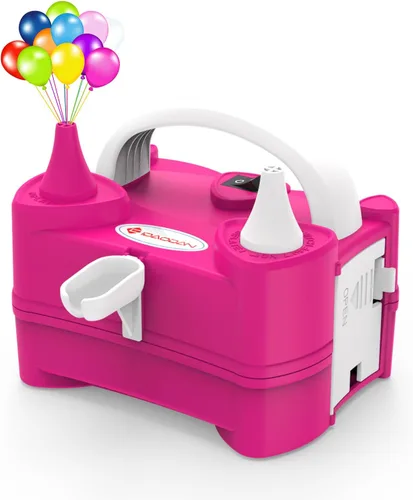 Vista 8 de IDAODAN Bomba eléctrica de globo de aire portátil de doble boquilla de 110 V 600 W, inflador eléctrico de globos para decoración de fiestas de niños