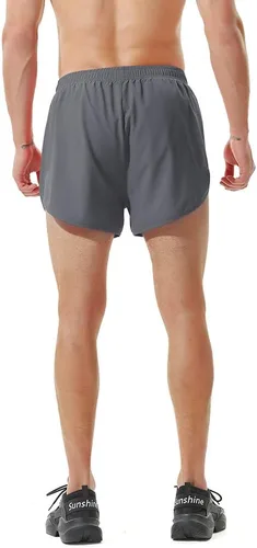Vista 4 de TENJOY Pantalones cortos de correr para hombre, pantalones cortos de entrenamiento atlético para hombre, pantalones cortos deportivos de 3 pulgadas