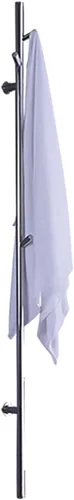 Vista 9 de Calentador de toallas eléctrico, toallero térmico con 3 ganchos, interruptor LED de acero inoxidable 304, calentador de toallas de baño montado