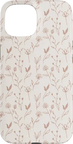 Vista 6 de iPhone 16 Hojas Botánico Flor Planta Línea Arte Terracota Case