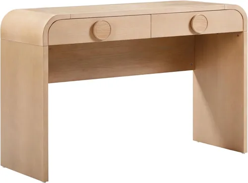 Vista 5 de TOV Furniture Moonrise - Escritorio de tocador con 2 cajones de ceniza natural