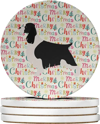 Vista 84 de AIDI Atlas Mountain Dog Merry Christmas - Posavasos grandes de piedra arenisca, paquete de 4
