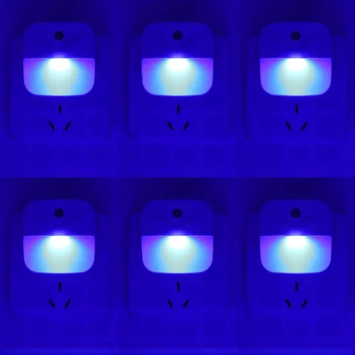 Vista 11 de KINUR Paquete de 6 luces LED nocturnas enchufables a la pared, luz diurna de color blanco, sensor de atardecer a amanecer, encendido y apagado