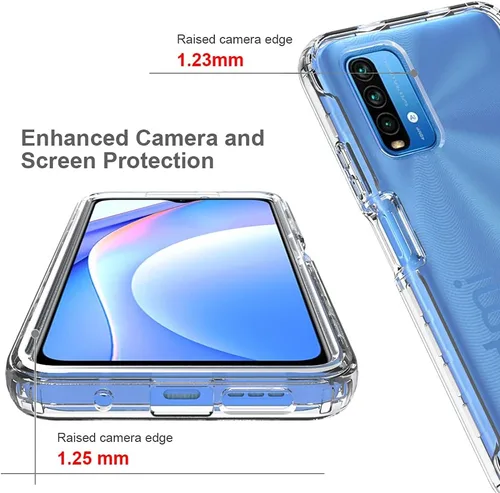 Vista 6 de Pzwoxukhov Funda para Xiaomi Poco M3 M2010J19CG M2010J19CI Caso, alta transparencia, color degradado, funda de absorción de impactos anticaída