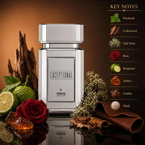 Vista 3 de French Factor Exceptional Eau de Parfum para hombre 3.0 fl oz de fragancia de Chipre floral amaderado de larga duración con pachulí, madera