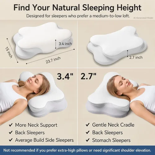 Vista 2 de Almohada cervical para el cuello, almohada de espuma viscoelástica