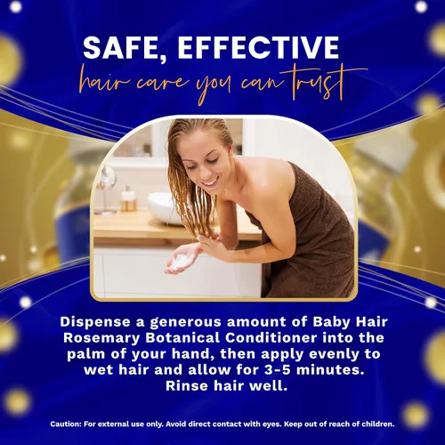 Vista 5 de BABY HAIR - Acondicionador de romero, acondicionador de romero sin sulfato para el crecimiento del cabello, acondicionador de aceite de romero