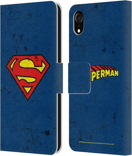 Vista 159 de Head Case Designs Funda de piel con licencia oficial de Superman DC Comics con logotipos negros y rojos compatible con Apple iPhone 11