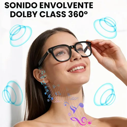 Vista 7 de Gafas inteligentes Bluetooth para hombres y mujeres, gafas AI con música de oído abierto