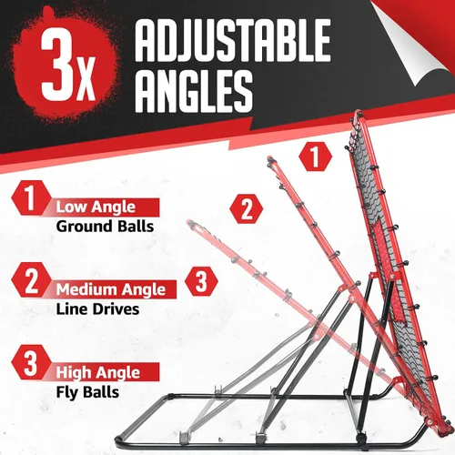 Vista 3 de Baseball Rebounder Net, 3/5 Adjustable Angles 4x4.5FT Pitch Back Baseball Softball Volleyball Rebounder with 2 Strike Zones, UV Resistant, Pitchback