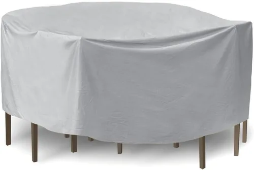 Vista 11 de Protective Covers Juego de mesa de patio resistente a la intemperie y funda para silla de respaldo alto, 60 pulgadas, mesa redonda, gris