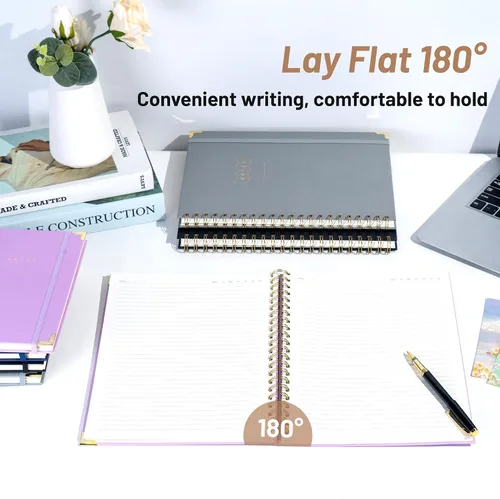 Vista 4 de Yoment Cuaderno de espiral de 8.5 x 11 pulgadas, cuadernos de tapa dura A4 para el trabajo, cuaderno con rayas universitarias, diario, cuadernos